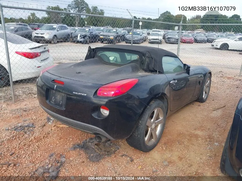 2006 Pontiac Solstice VIN: 1G2MB33B16Y107079 Lot: 40539185