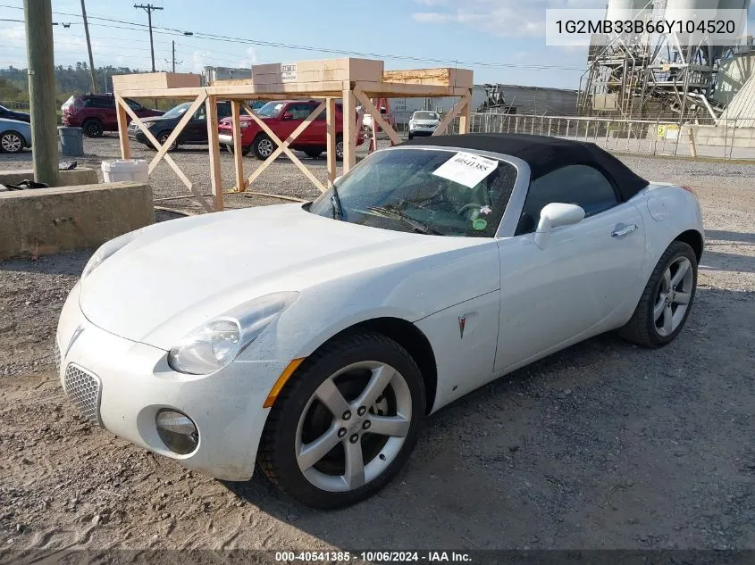 2006 Pontiac Solstice VIN: 1G2MB33B66Y104520 Lot: 40541385