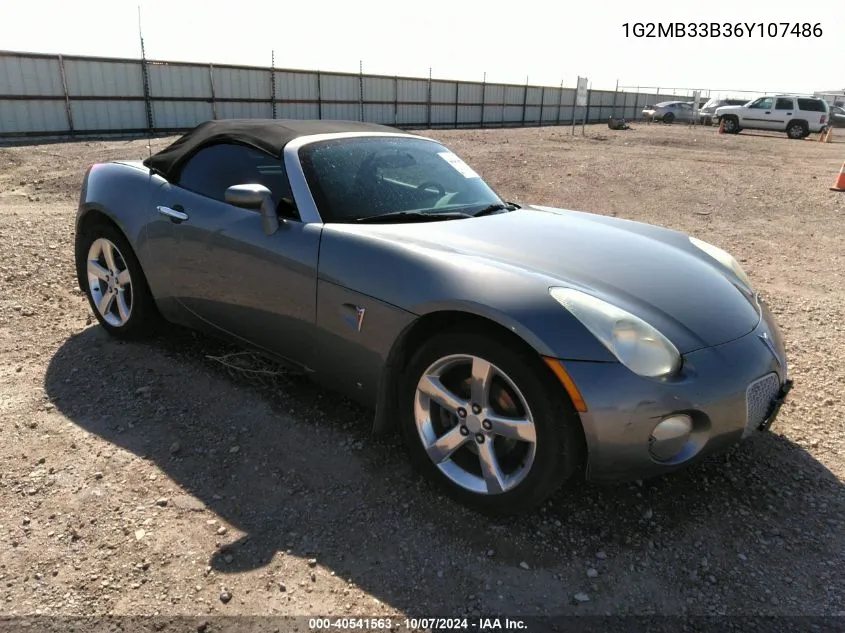 2006 Pontiac Solstice VIN: 1G2MB33B36Y107486 Lot: 40541563