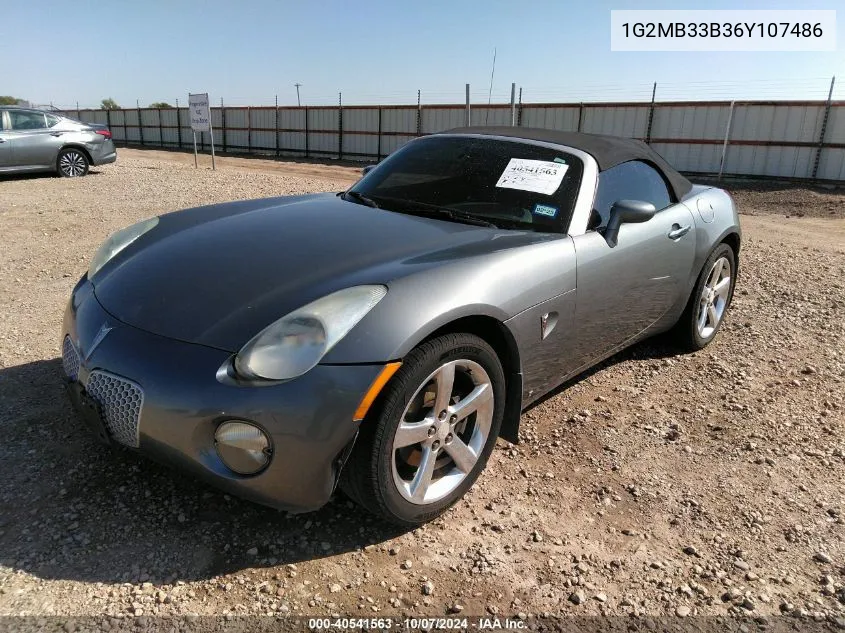 2006 Pontiac Solstice VIN: 1G2MB33B36Y107486 Lot: 40541563