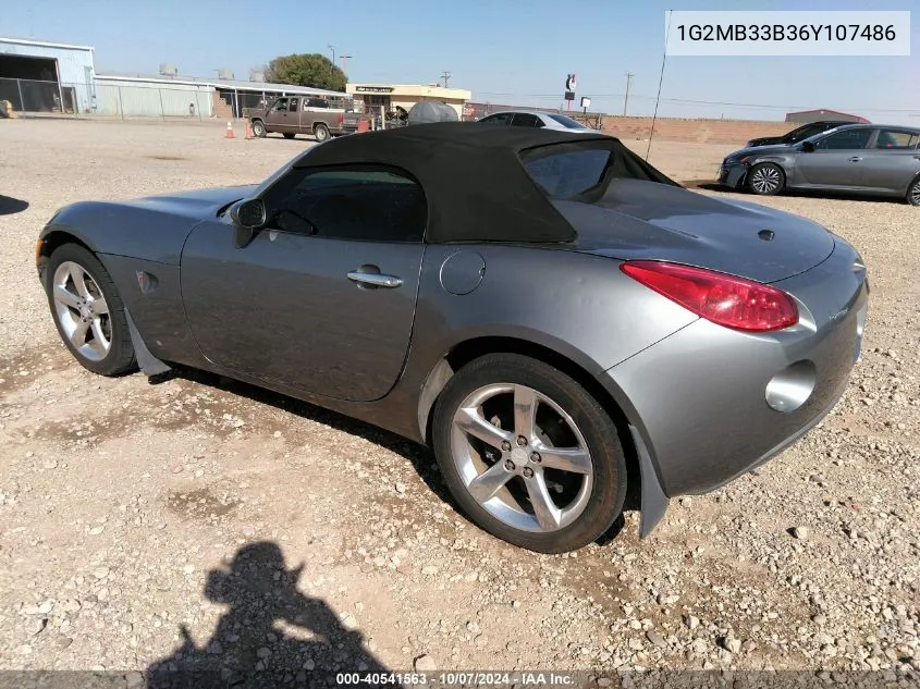 2006 Pontiac Solstice VIN: 1G2MB33B36Y107486 Lot: 40541563