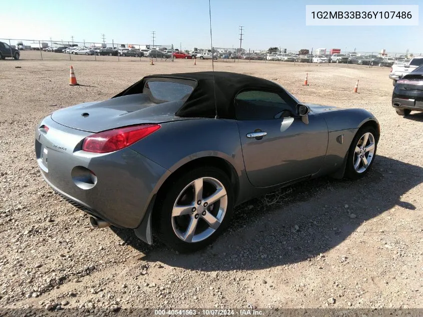 2006 Pontiac Solstice VIN: 1G2MB33B36Y107486 Lot: 40541563