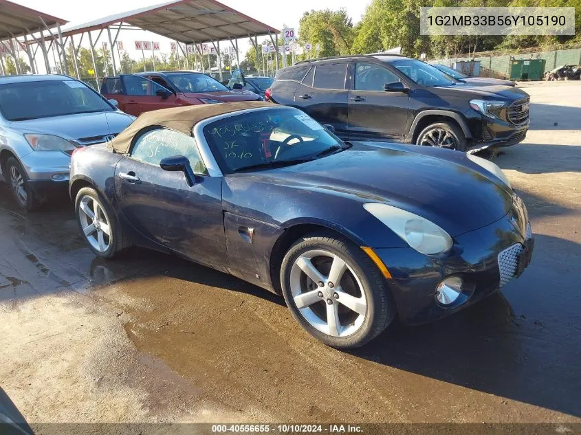 2006 Pontiac Solstice VIN: 1G2MB33B56Y105190 Lot: 40556655