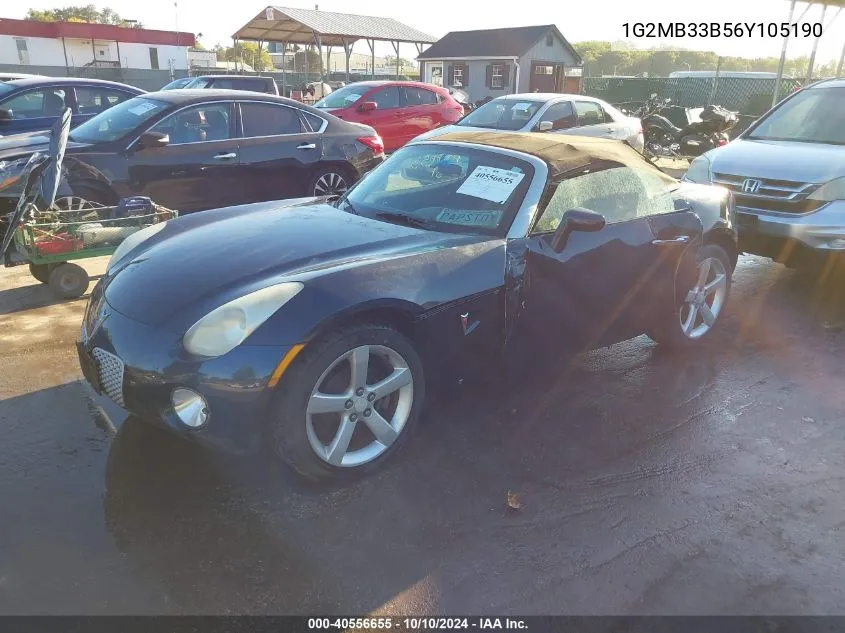 2006 Pontiac Solstice VIN: 1G2MB33B56Y105190 Lot: 40556655