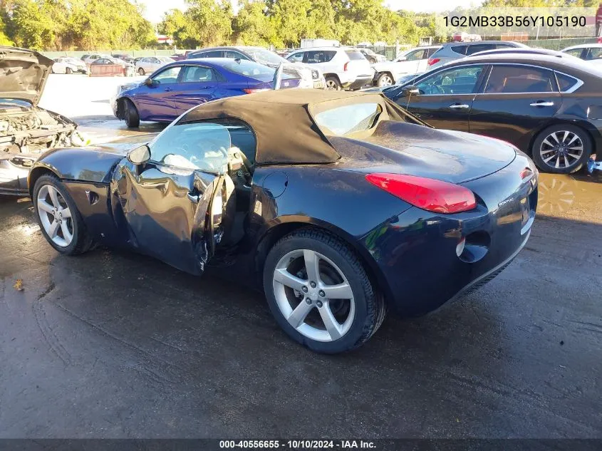 2006 Pontiac Solstice VIN: 1G2MB33B56Y105190 Lot: 40556655