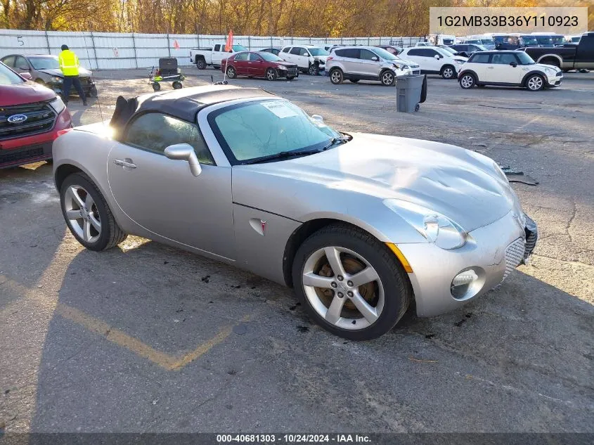 2006 Pontiac Solstice VIN: 1G2MB33B36Y110923 Lot: 40681303