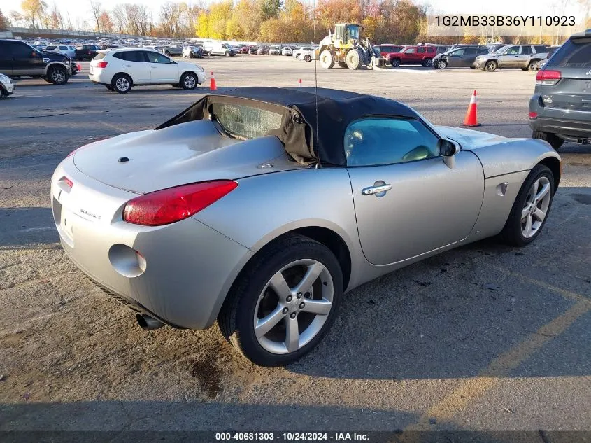 2006 Pontiac Solstice VIN: 1G2MB33B36Y110923 Lot: 40681303