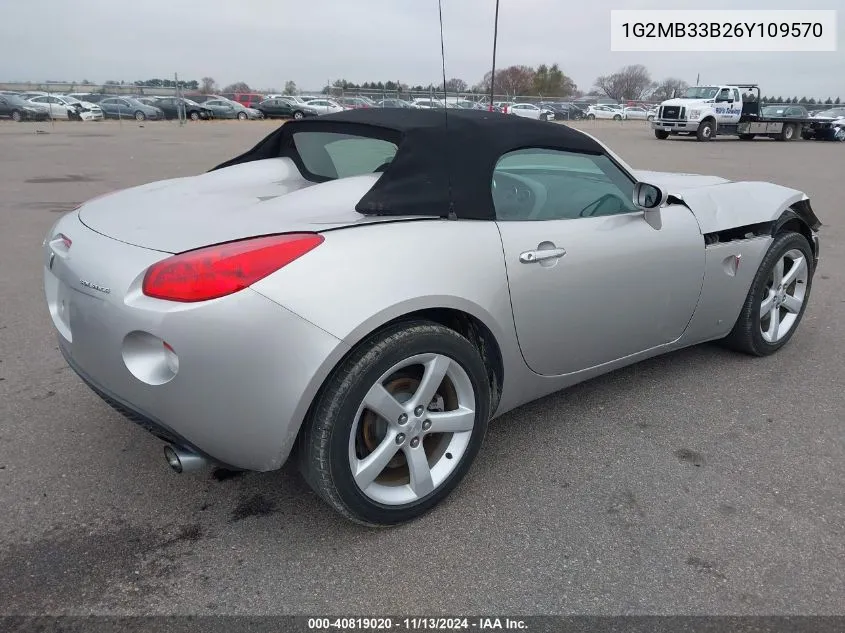 2006 Pontiac Solstice VIN: 1G2MB33B26Y109570 Lot: 40819020