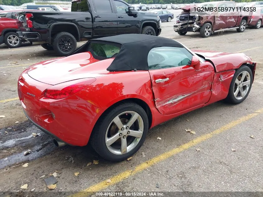 2007 Pontiac Solstice VIN: 1G2MB35B97Y114358 Lot: 40122119