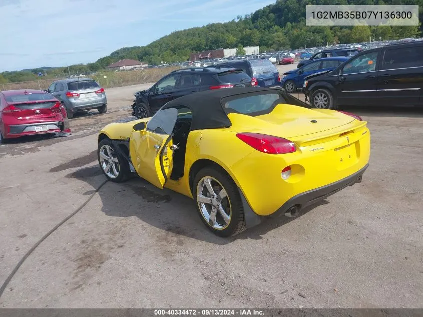 2007 Pontiac Solstice VIN: 1G2MB35B07Y136300 Lot: 40334472