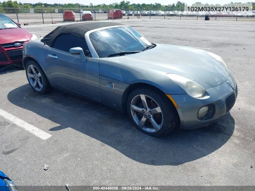 2007 Pontiac Solstice Gxp VIN: 1G2MG35X27Y136179 Lot: 40446056