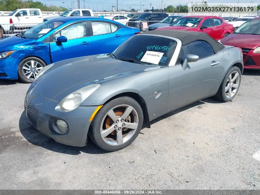 2007 Pontiac Solstice Gxp VIN: 1G2MG35X27Y136179 Lot: 40446056