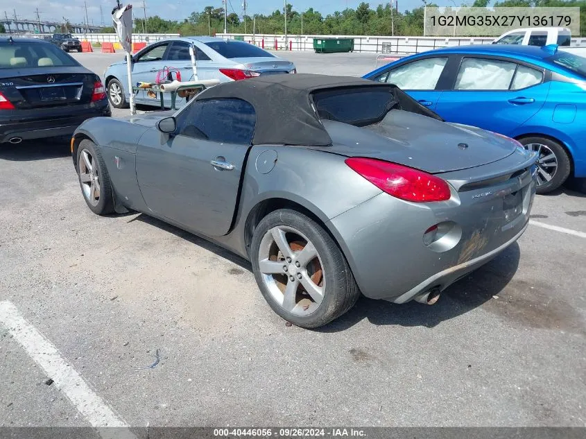 2007 Pontiac Solstice Gxp VIN: 1G2MG35X27Y136179 Lot: 40446056