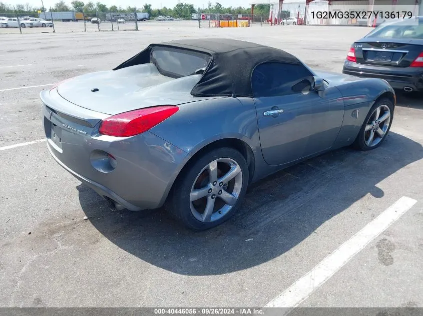 2007 Pontiac Solstice Gxp VIN: 1G2MG35X27Y136179 Lot: 40446056