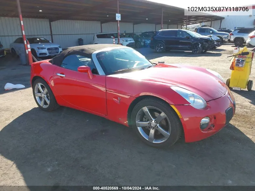 1G2MG35X87Y118706 2007 Pontiac Solstice Gxp