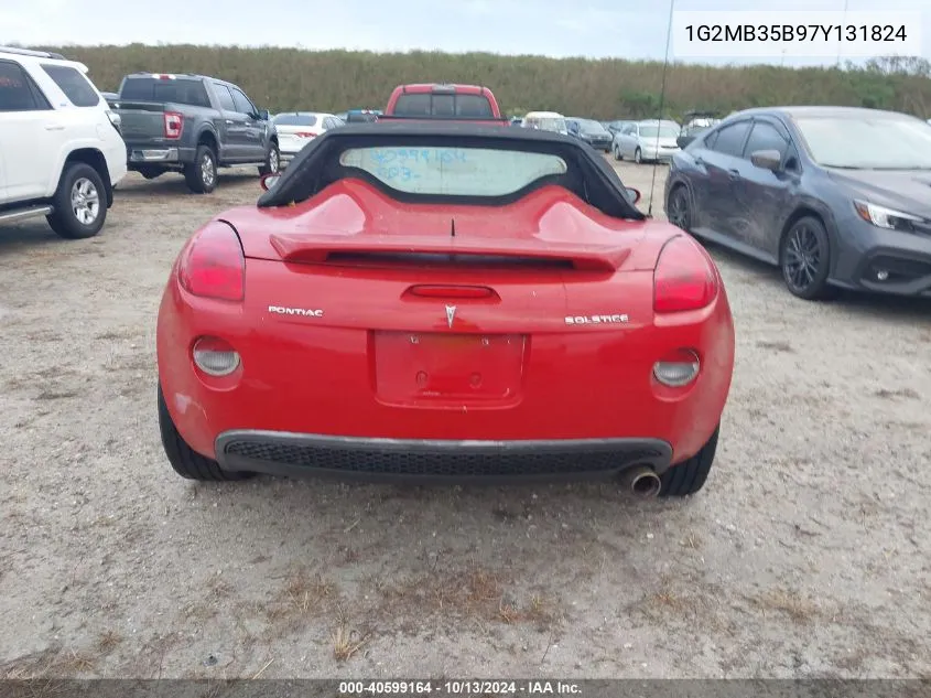 2007 Pontiac Solstice VIN: 1G2MB35B97Y131824 Lot: 40599164