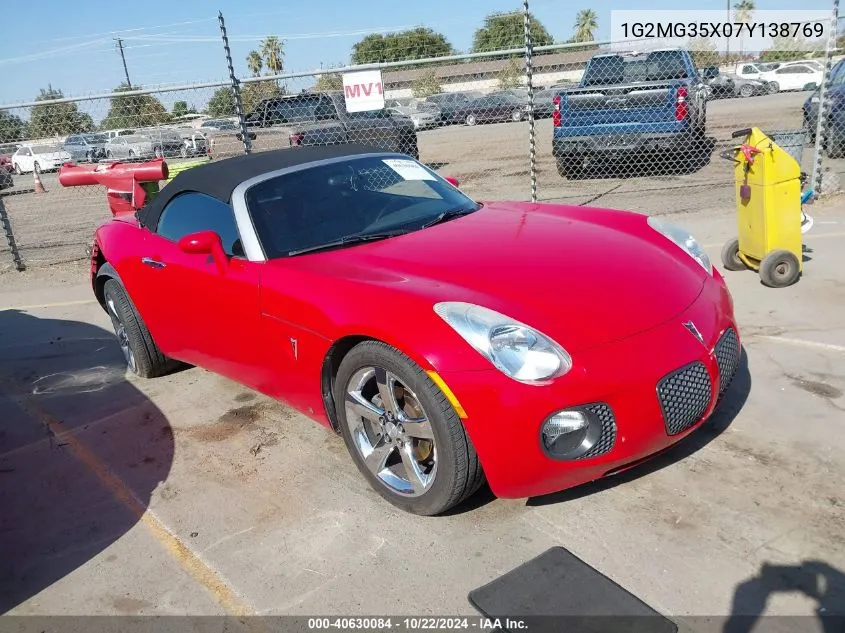 2007 Pontiac Solstice Gxp VIN: 1G2MG35X07Y138769 Lot: 40630084