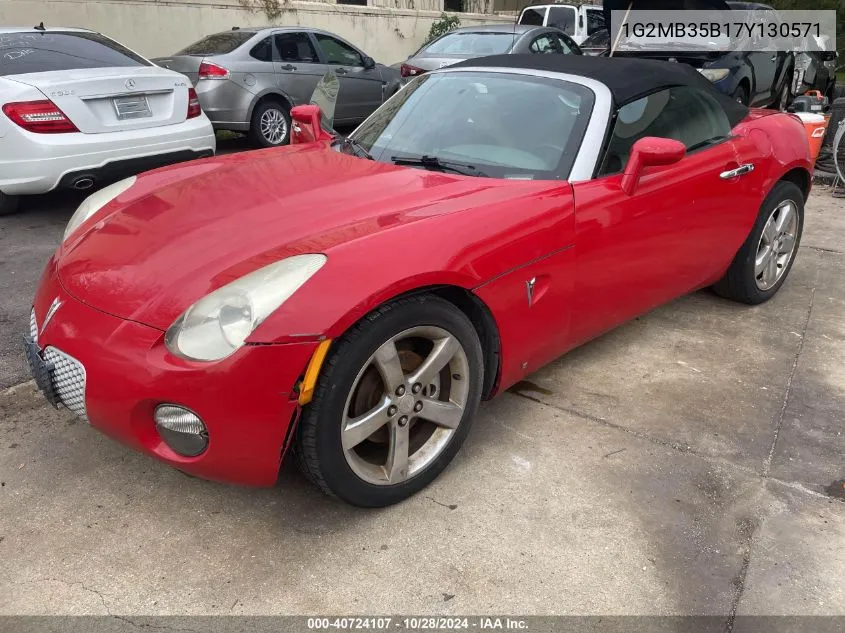 2007 Pontiac Solstice VIN: 1G2MB35B17Y130571 Lot: 40724107