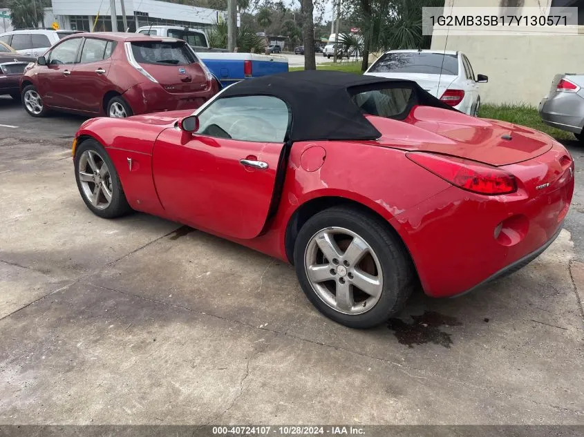 2007 Pontiac Solstice VIN: 1G2MB35B17Y130571 Lot: 40724107