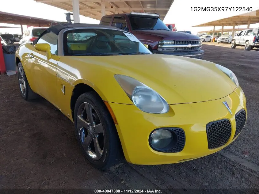 2007 Pontiac Solstice Gxp VIN: 1G2MG35X97Y122540 Lot: 40847388