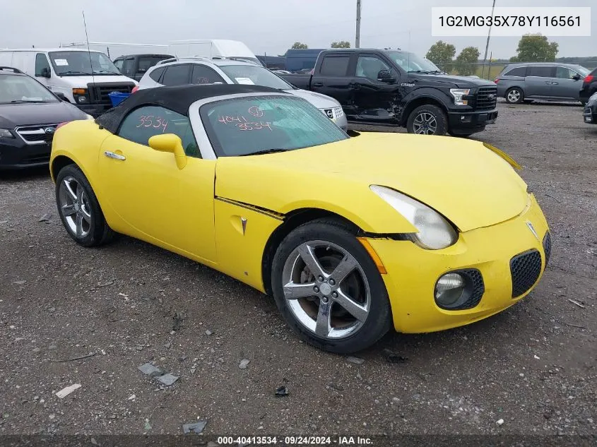 2008 Pontiac Solstice Gxp VIN: 1G2MG35X78Y116561 Lot: 40413534