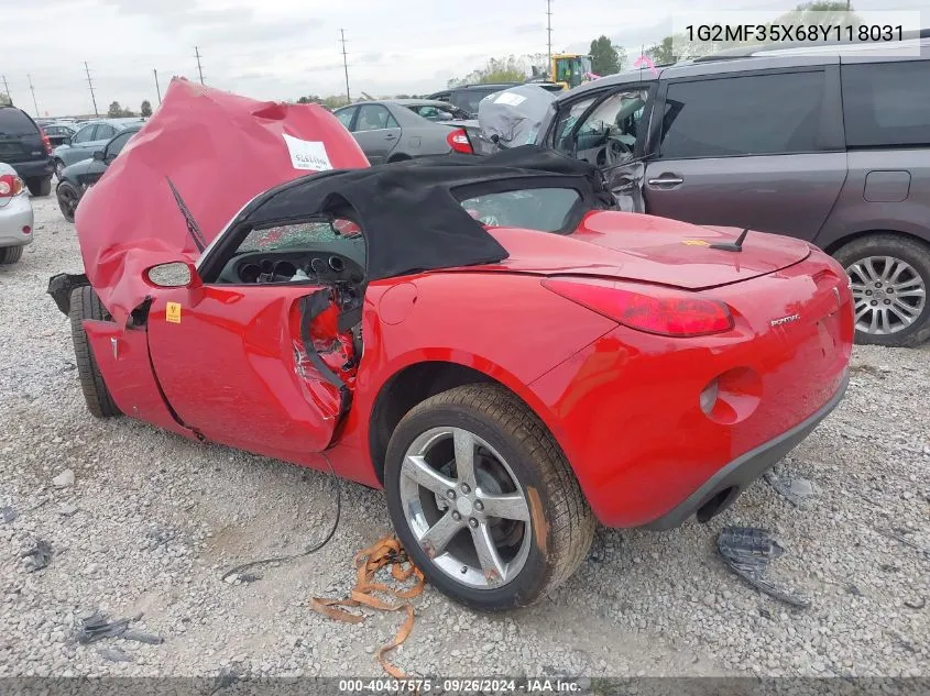 2008 Pontiac Solstice Gxp VIN: 1G2MF35X68Y118031 Lot: 40437575