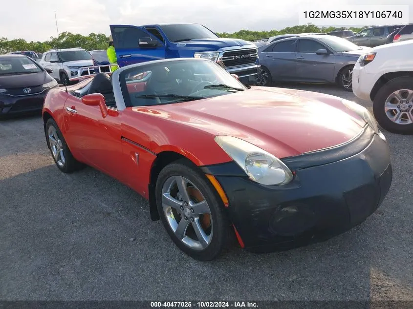 2008 Pontiac Solstice Gxp VIN: 1G2MG35X18Y106740 Lot: 40477025