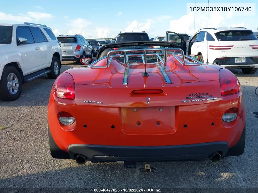 2008 Pontiac Solstice Gxp VIN: 1G2MG35X18Y106740 Lot: 40477025