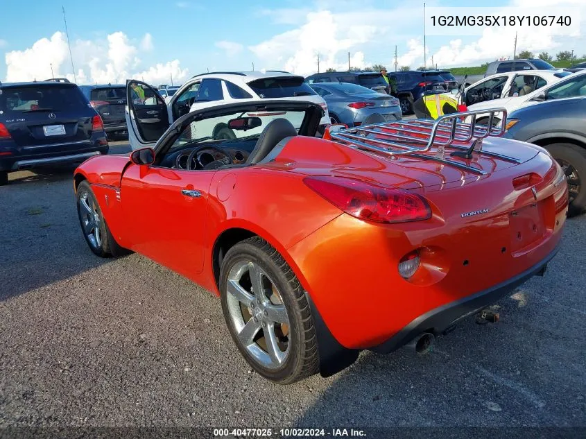 2008 Pontiac Solstice Gxp VIN: 1G2MG35X18Y106740 Lot: 40477025