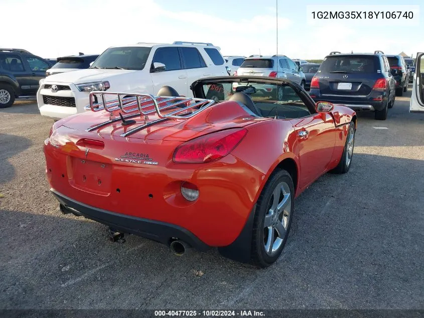 2008 Pontiac Solstice Gxp VIN: 1G2MG35X18Y106740 Lot: 40477025