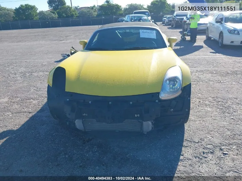 2008 Pontiac Solstice Gxp VIN: 1G2MG35X18Y111551 Lot: 40494383