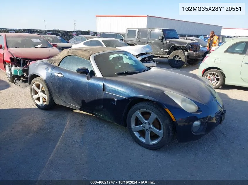 2008 Pontiac Solstice Gxp VIN: 1G2MG35X28Y120551 Lot: 40621747