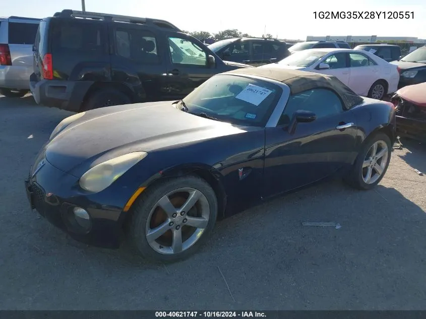 2008 Pontiac Solstice Gxp VIN: 1G2MG35X28Y120551 Lot: 40621747