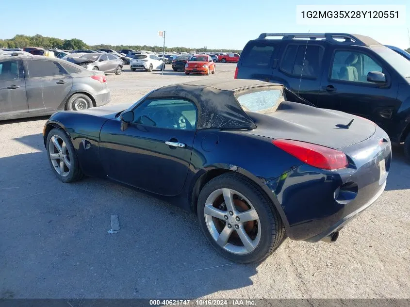 2008 Pontiac Solstice Gxp VIN: 1G2MG35X28Y120551 Lot: 40621747