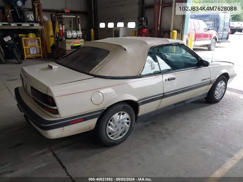 1991 Pontiac Sunbird Le VIN: 1G2JB34K4M7628088 Lot: 40021592