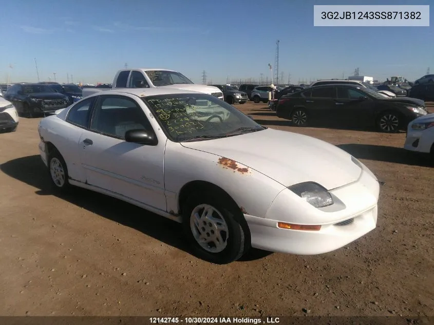 1995 Pontiac Sunfire Se VIN: 3G2JB1243SS871382 Lot: 12142745