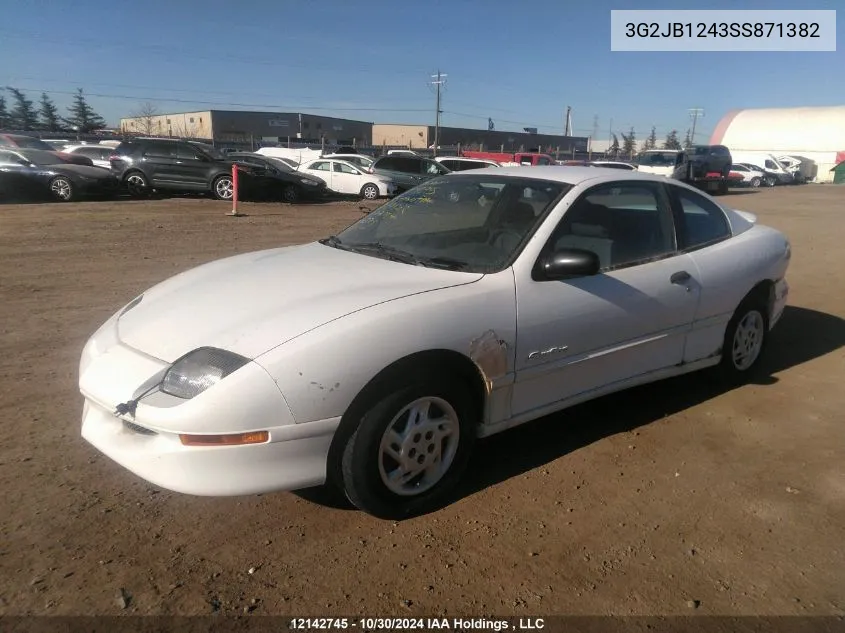 1995 Pontiac Sunfire Se VIN: 3G2JB1243SS871382 Lot: 12142745