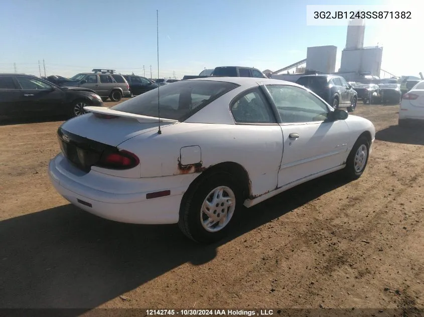 1995 Pontiac Sunfire Se VIN: 3G2JB1243SS871382 Lot: 12142745