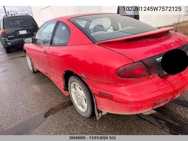 1998 Pontiac Sunfire Se VIN: 1G2JB1245W7572125 Lot: 30049009