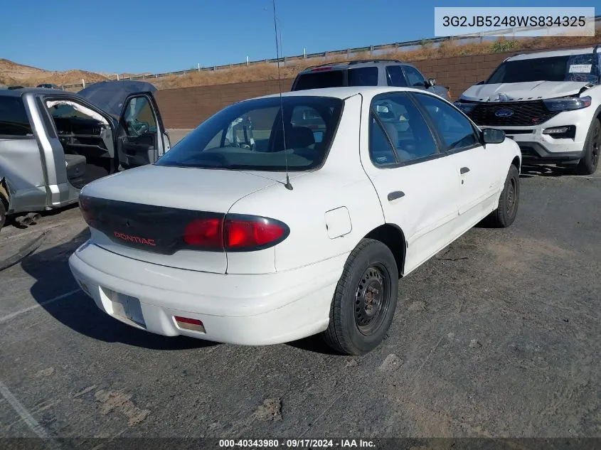 1998 Pontiac Sunfire Se VIN: 3G2JB5248WS834325 Lot: 40343980