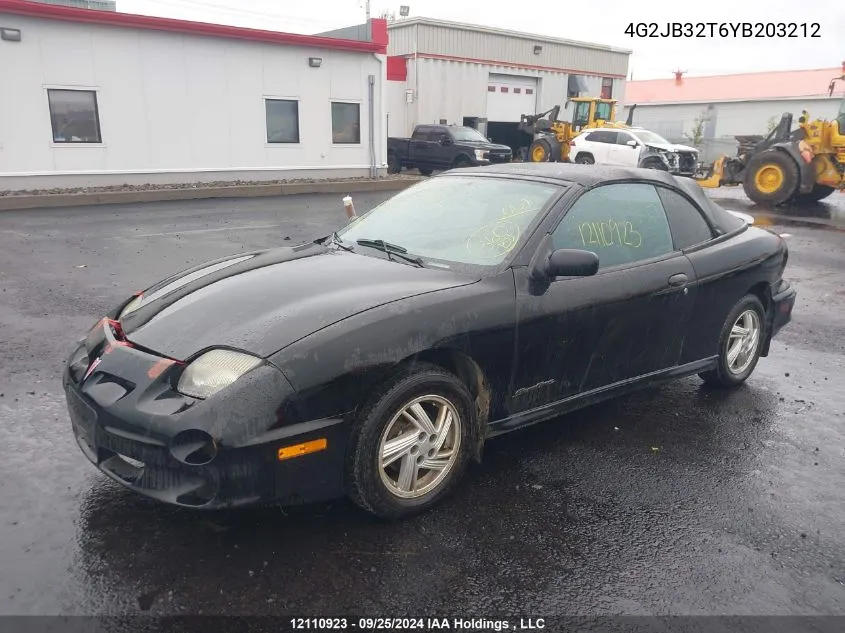 2000 Pontiac Sunfire Gt VIN: 4G2JB32T6YB203212 Lot: 12110923