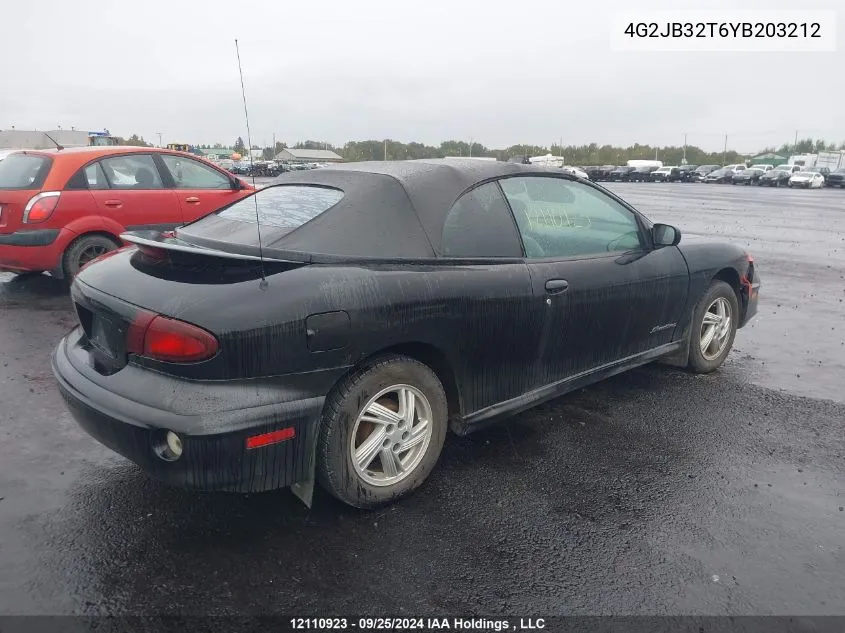 2000 Pontiac Sunfire Gt VIN: 4G2JB32T6YB203212 Lot: 12110923