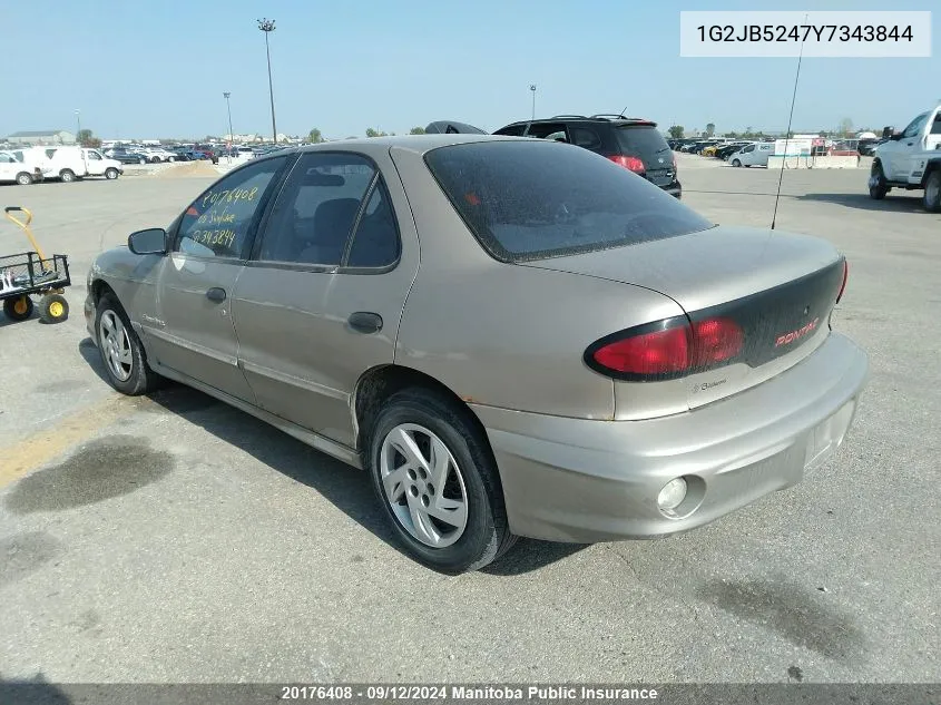 2000 Pontiac Sunfire Se VIN: 1G2JB5247Y7343844 Lot: 20176408