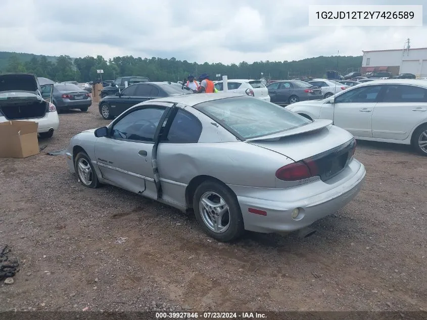 1G2JD12T2Y7426589 2000 Pontiac Sunfire Gt