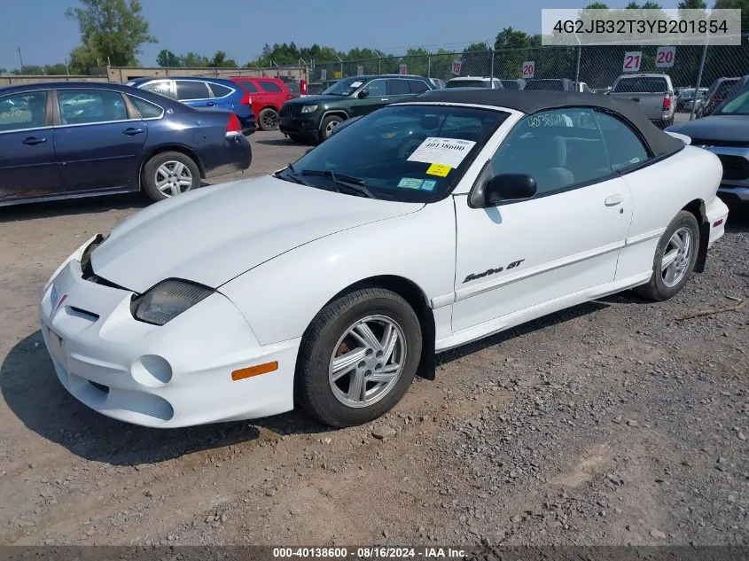 2000 Pontiac Sunfire Gt VIN: 4G2JB32T3YB201854 Lot: 40138600