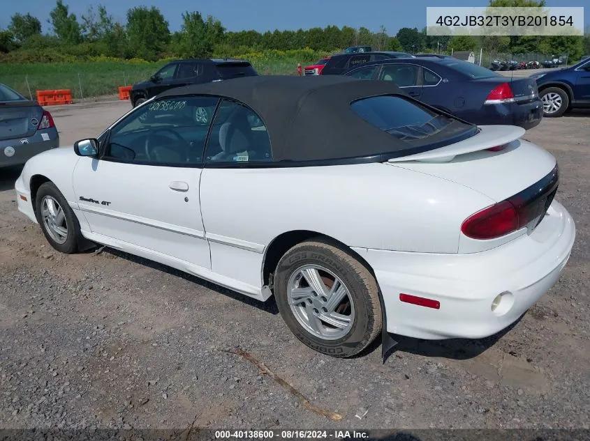 2000 Pontiac Sunfire Gt VIN: 4G2JB32T3YB201854 Lot: 40138600