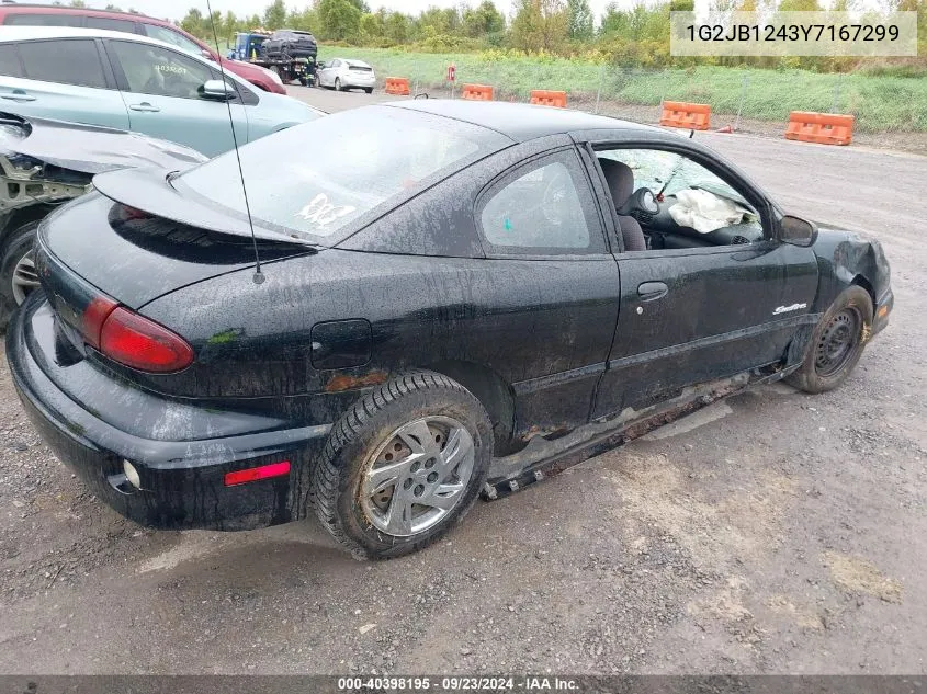 2000 Pontiac Sunfire Se VIN: 1G2JB1243Y7167299 Lot: 40398195