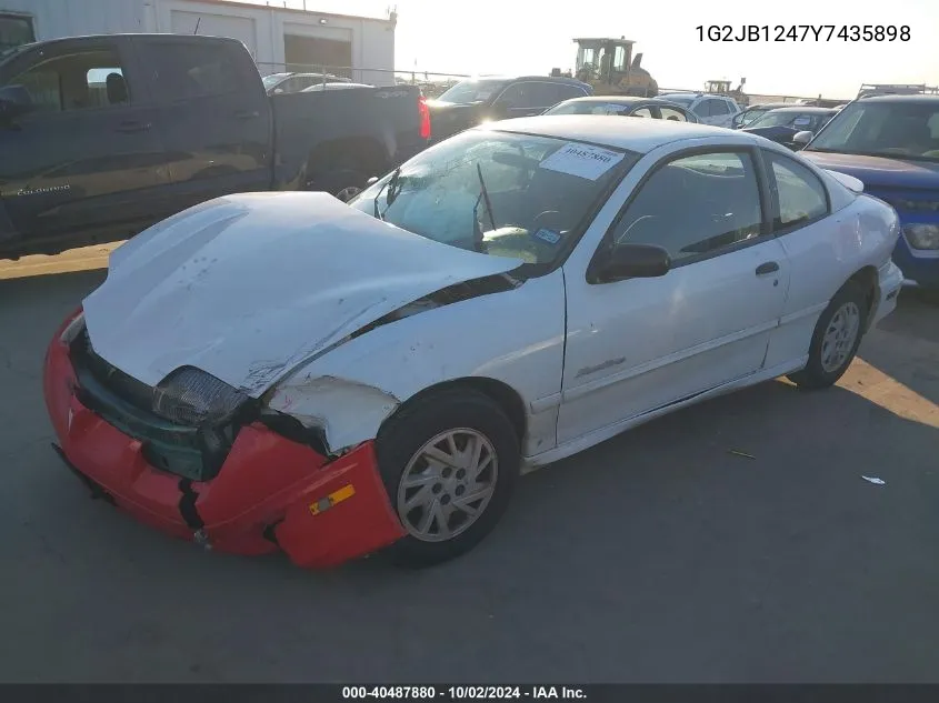 2000 Pontiac Sunfire Se VIN: 1G2JB1247Y7435898 Lot: 40487880