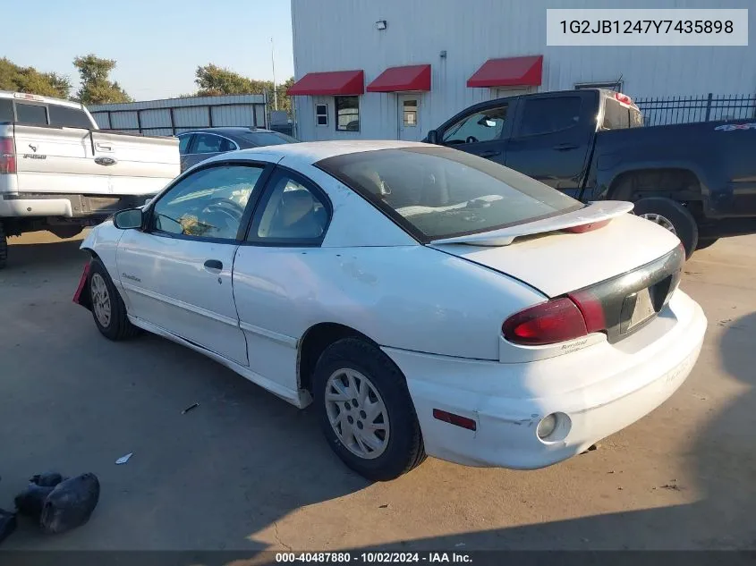 2000 Pontiac Sunfire Se VIN: 1G2JB1247Y7435898 Lot: 40487880