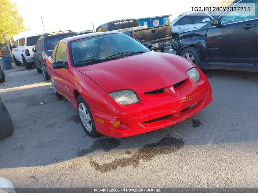 2000 Pontiac Sunfire Se VIN: 1G2JB1240Y7337215 Lot: 40762566